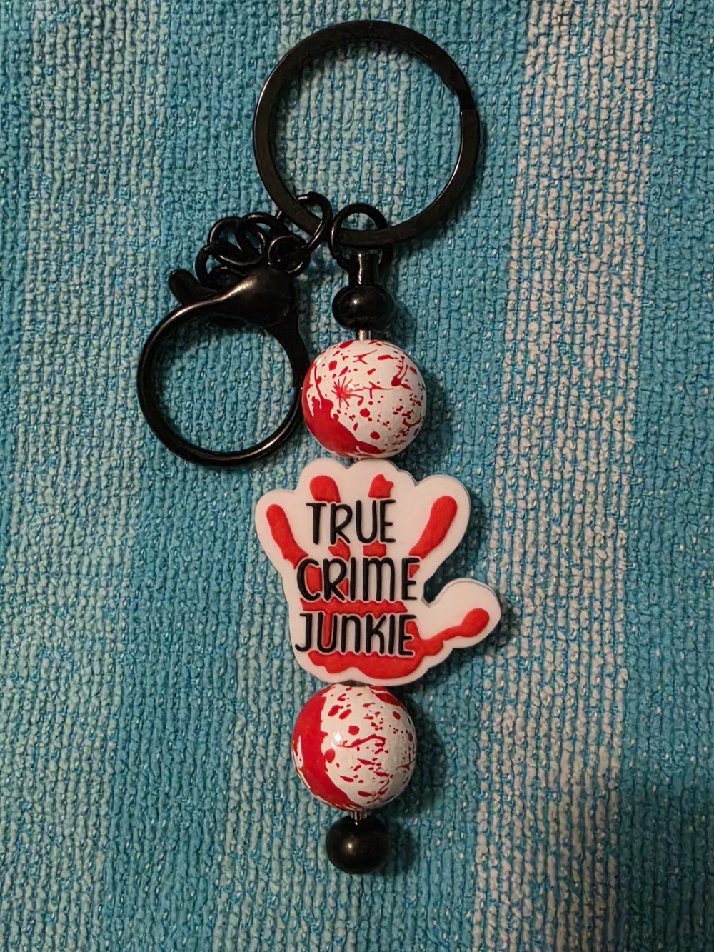 True Crime Junkie Keychain